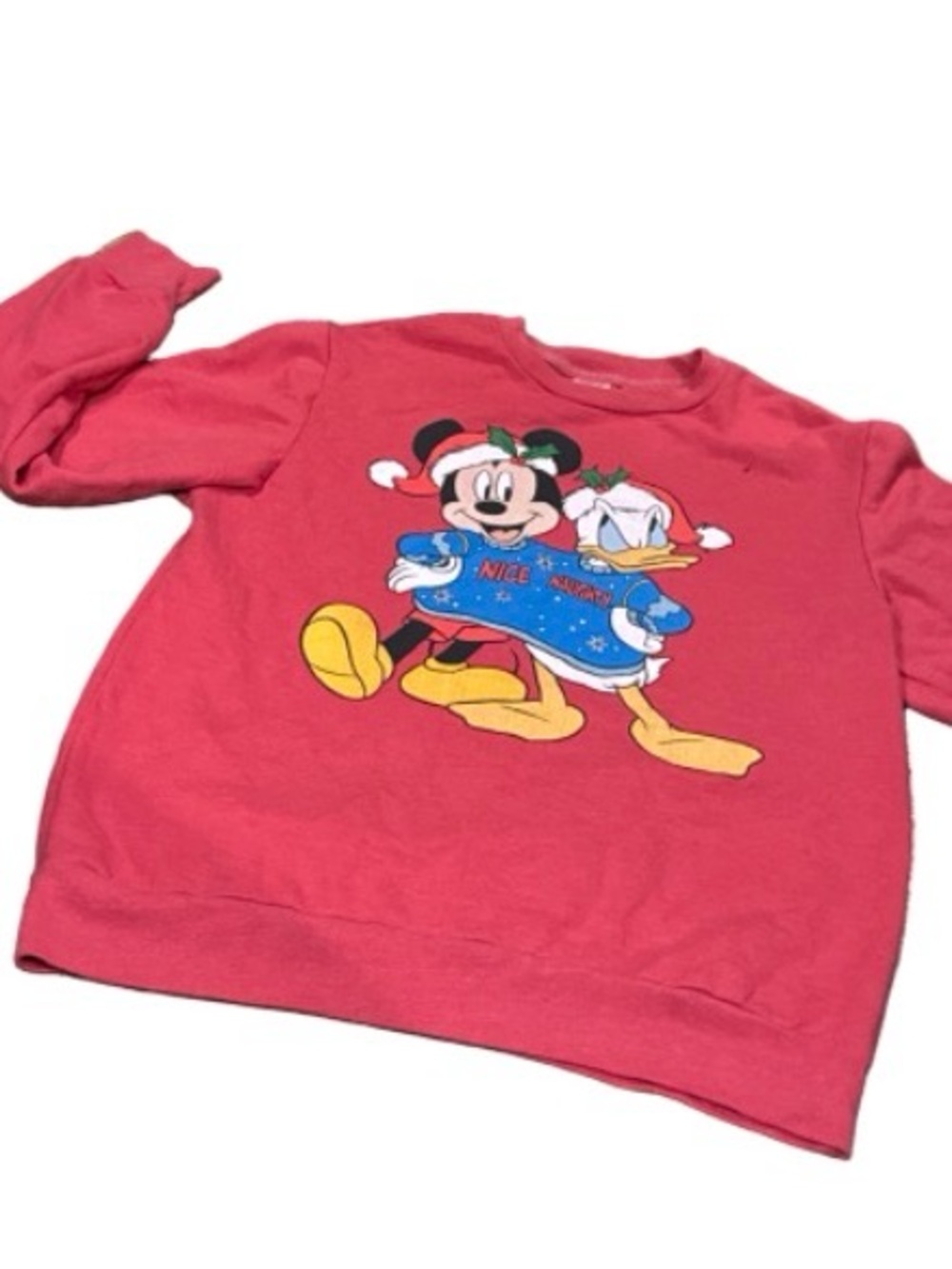 Disney Red Mickey & Donald Holiday Crewneck Sweatshirt